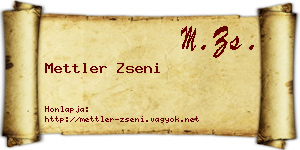 Mettler Zseni névjegykártya